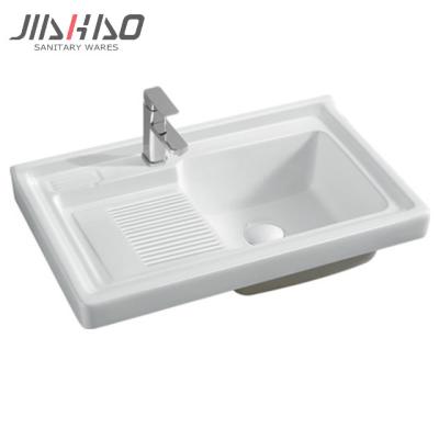 China Bathroom Laundry Basin JH-900F A Grade Hand Wash Square Shape Ceramic Laundry Basin for sale