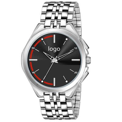 China Hot Silver Men Wrist Watch Stainless Steel Day/Date Fashion Quartz Watch for sale