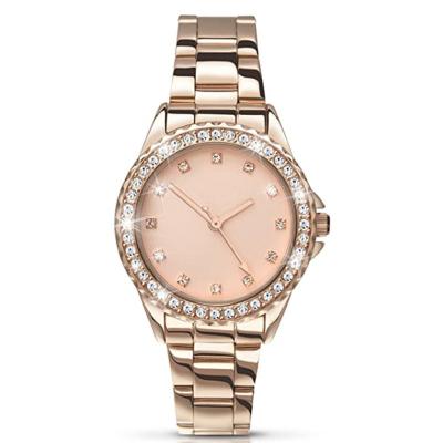 China Custom Water Resistant Logo Rose Gold Blush Dial Lady Watch Japan Movement Women Watch for sale