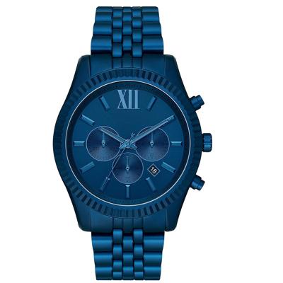 China Water Resistant Wristwatches For Girls Stainless Steel Blue Round Case Fashion Analog Ladies Watch for sale