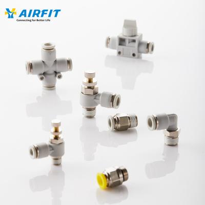 China Building Material Shops AIRFIT Pneumatic Parts Plastic One Touch Fittings With G-thread for sale