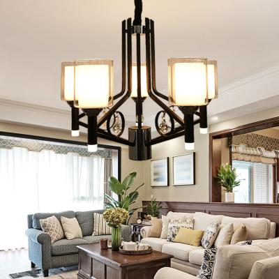 China Beautiful Contemporary New Living Room Led Living Room Glass Iron Pendant Light Chandelier for sale