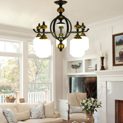 China Beautiful New Arrival French Modern Decorative Indoor Living Bedroom Iron Glass Pendant Light for sale