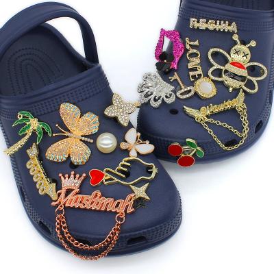 China 2021 Bling Shoe Buckle Metal Croc Charms Croc Charms For DIY Shoe Croc Charm for sale