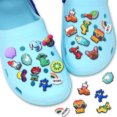 China Shoe Buckle Burger Drink Food Soft PVC Customized Decorations Style Shoe Lace Food Croc Charms for sale