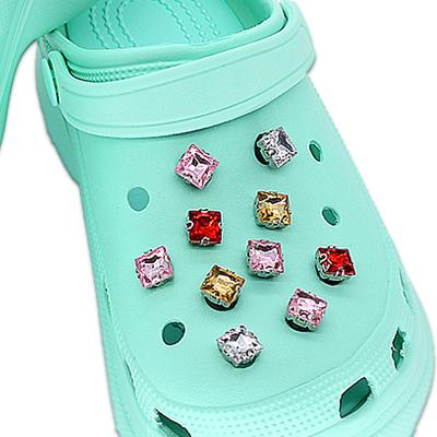 China Shoe Buckles Factory Wholesale Diamond Croc Charms Child Clog Shoe Charms For Croc Charms Luxury for sale