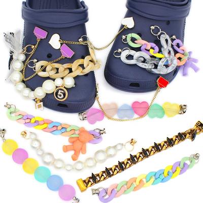 China Wholesale Shoe Buckle Croc Charms Luxury Shoe Decoration Chain Accessories For Croc Chain Charms for sale