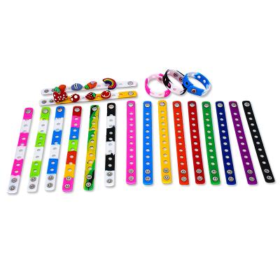 China Shoe Buckle Sales Adjustable Custom Multicolor Silicone Soft Silicone Wristband Soft Rubber Wristband For Croc Charms for sale