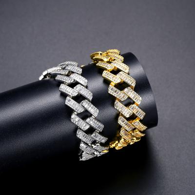 China Hiphop JINSE CZ Tiny Paved Chain Man Bangle Diamond Luxury Fashion Accessory Charm Designer Bracelet for sale