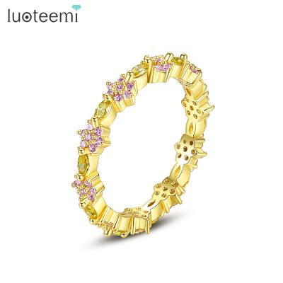 China FASHIONABLE Hiphop Group Gold Plated Ring 2021 New Popular Summer Jewelry Woman Tennis Accessory for sale