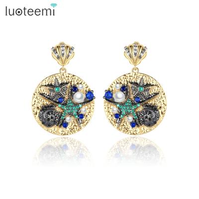 China 2021Sea Summer Zirconia Earrings 2021Sea Luxury Animal Double Gold Plated Hawaiian Earring for sale