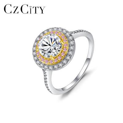 China Romantic Statement 2021 New CZCITY Lady Wedding 5A CZ Sterling Silver 925 Jewelry Bling Ring Women for sale