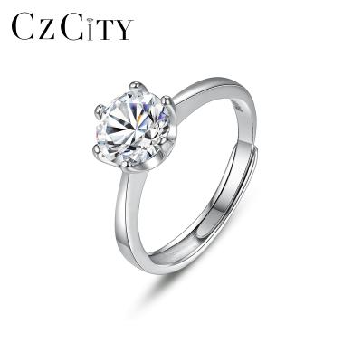 China CLASSIC CZCITY Moissanite Women's Wedding Ring Sterling Silver Minimalist Jewelry Daimond Mossinate 2021 Diamond Ring for sale