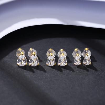 China CLASSIC CZCITY 925 Sterling Silver 14K Gold Plated Water Drop Shaped Jewelry with Zircon Diamond for Elegant Women for sale