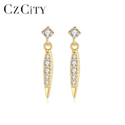 China CZCITY Popular Trendy Fashion 925 Sterling Silver Small Cute Cubic Zirconia Women Stud Earrings Minimalist for sale