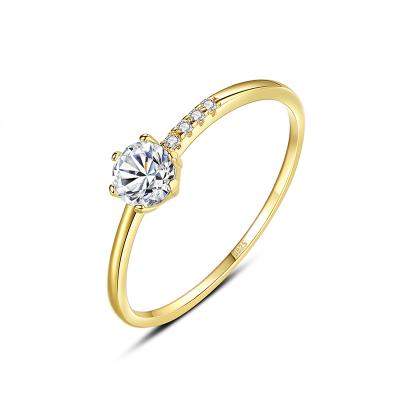 China CZCITY Designer Ring Wedding CLASSIC 925 Sterling Silver Rings 14k Gold Plated With Charm For Women for sale