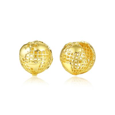 China Factory Wholesale Brass Huggie Earrings Gold Plating LUOTEEMI Map Circle Earrings FASHION Earrings for sale