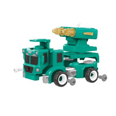 China DIY TOY Top selling plastic truck plastic military diy robot educational creative assembly deformable car for kids for sale