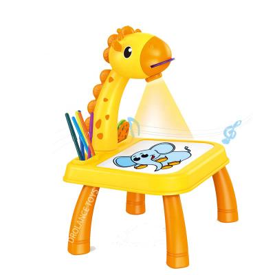 China Kids Drawing Projector Amazon Painting LED Projector Cute Animal Smart Art Drawing Table Toys For Children for sale