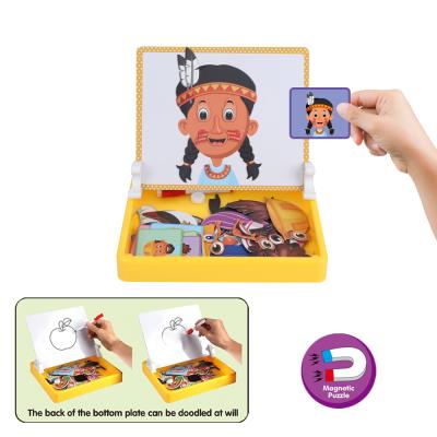 China Toy Variety educational facebook puzzle magnetic brain games puzzles for kids drawing doodle board puzzle magnet for toys gift for sale