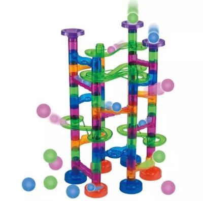 China DIY PLAY 2021 Top Selling Marble Races 86pcs Set DIY Building Marble Race Track Building Block Maze Ball Roll Toys For Children for sale