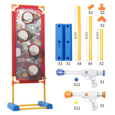 China 2021 Hot Selling Air Toy Electronic Toy Manufacturer Activity Game EVA Ball Snap Button Standing Shooting Target Toy For Kids for sale