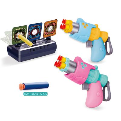 China Electronic Indoor Shooting Toy Children's Gun Revolving Double Sniper Toys Kids Throw Plastic Soft Eva Bullet Gun Toys for sale