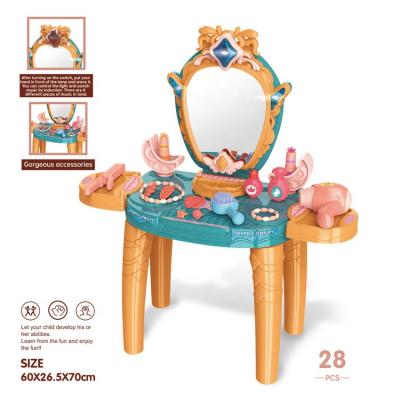 China Electronic Toy New Design Popular Girls beauty set pretend play makeup toys with mirror dresstable toys for kids for sale