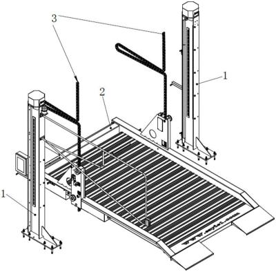 China Drive Up Clearance 94 Inches Two Column Hydraulic Lift With 220 VAC 60 Hz 1 Ph Motor for sale