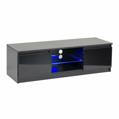 China Environmental Friendly LED Lights Modern TV Furniture Black Unit TV Living Room Stand Cabinet For 42