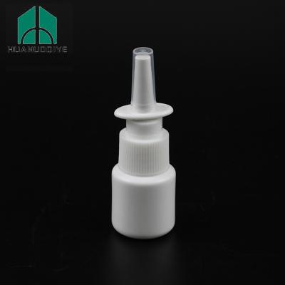 China Medicine 15ml White Empty HDPE Plastic Nasal Spray Bottle for sale