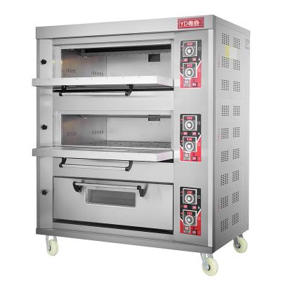 China Bakery Restaurant Bread Baking Trays Commercial Table Top 9 Chambers Classic Gas Pizza Oven For Business for sale