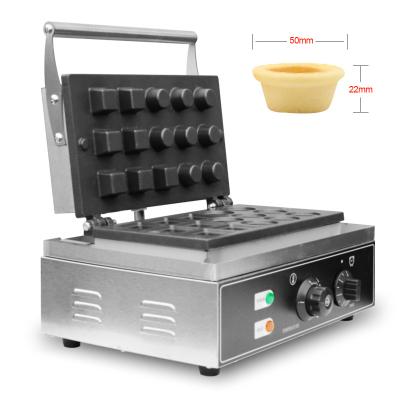 China Automatic Egg Shell Maker Egg Tart Waffle Thermostat Adjustable Commercial Electric Waffle Cups Baker Tart Shell Making Machine for sale