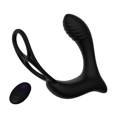 China Men's USB Charging Remote Control Prostate Massager Device Masturbation Vibration Radio 7-Frequency Back Room Adult Supplies Lei-gx571 for sale