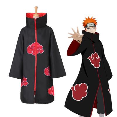 China Polyester Anime Clothes Akatsuki Cloak Four Manga Generations Six Generations Red Cloud Long Dress Halloween Cosplay Costumes for sale