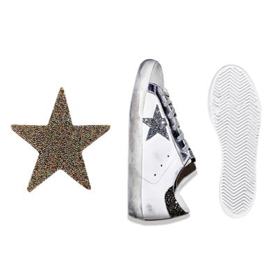 China Viable High Quality Crystal Fabric Star Rhinestone Iron On Applique For Shoe Uppers for sale