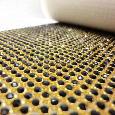 China Custom Bling Flatback Bling Crystal Mesh Fabric Hotfix Rhinestone Sheet for sale