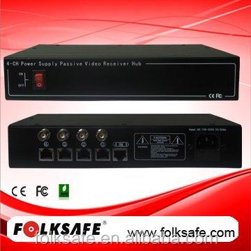 China Folksafe 4 Channels HD Video Power Receiver Hub 12V DC Video Balanced Transformer BNC Connector FS-HD4604VPS-12VDC (4CH) for sale