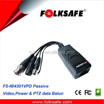 China ABS engineering Folksafe Transmitter HD CVI TVI AHD Video Power Data Symmetrical Transformer plastic housing wireless bnc to rj45 cable for sale