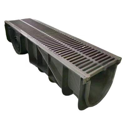 China Durable Drains Rain Water Drainage Iron Cast Grate Channel HDPE Trench Balcony for sale