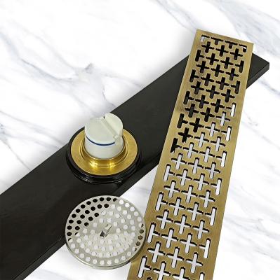 China Hotel Shower Rooms All-Copper Floor Drain with Modern Design and Plastic Strainer for sale