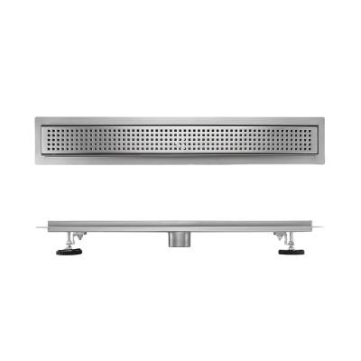 China 24-Inch Stainless Steel Long Floor Drain for Showers Design Genetic Material Polished for sale