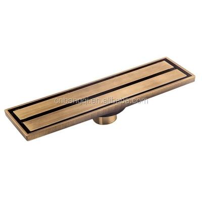 China Chrome Plated 82X300mm Bangqi Brass Long Linear Floor Drain for Hotels and Basins for sale