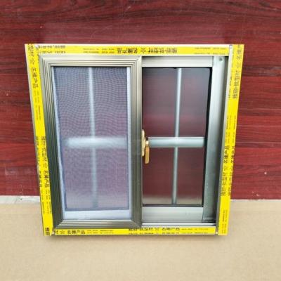 China Anti-Theft Folding Screen Aluminum Alloy Push-Pull Sliding Windows with Nylon Netting for sale