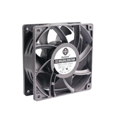 China Computer Case China Supplier 12v Dual Fan 120*38 12038 Ball Bearing DC Fan Cooler 230cfm Brushless Fan 6500 rpm for sale