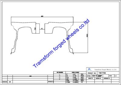 China TM177501 forged alloy wheels blanks of 17*7.5 inch single wheels raw blanks drawing and Machining blanks for sale