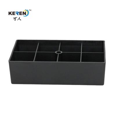 Chine Les pieds en plastique de Cabinet de KR-P0265 55mmH autoguident l'utilisation, jambes en plastique de meubles de rectangle pas bruyantes à vendre