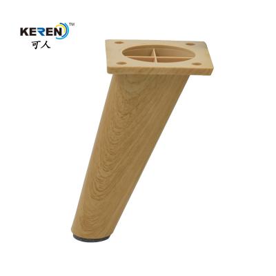 China KR-P0334W1 152mm Angle Replacement Plastic Couch Legs Chair Extenders Wood Color for sale