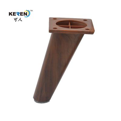 China KR-P0334W2 Angled 6 Inch Replacement Sofa Legs Wood Finished ABS Material Quick Install for sale