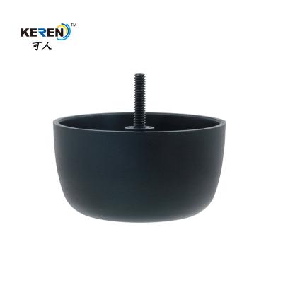 China KR-P0103 2 Inch Round Plastic Furniture Feet , Screw Plastic M8 Adjustable Feet for sale